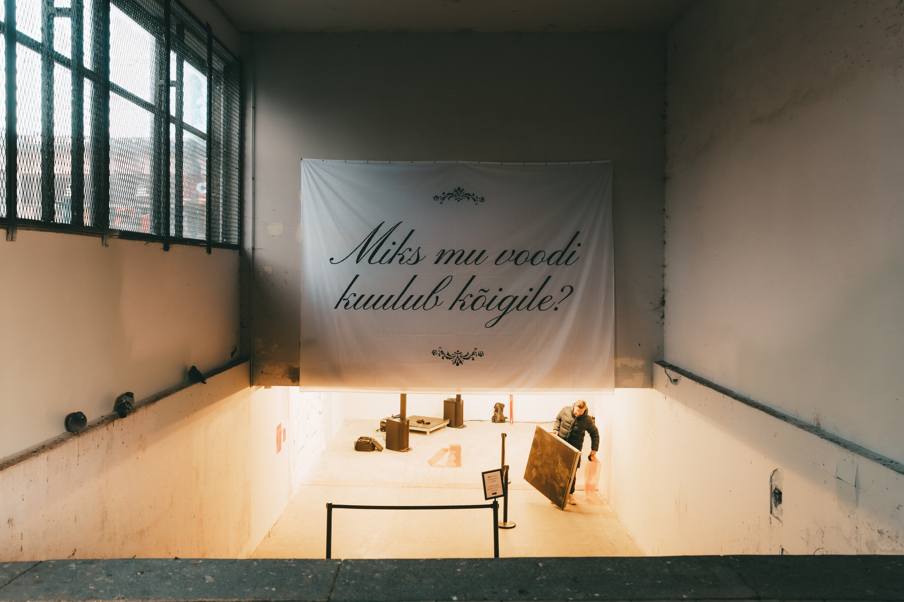 big poster in the tunnel